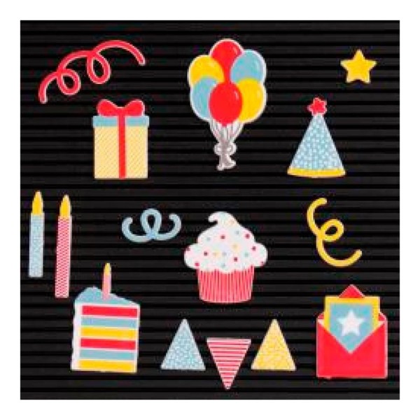 Kit de Ilustrações Celebration para Letterboard DCWV - 15 unidades