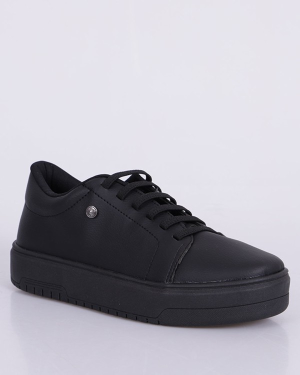 Encontraproduto.com.br - Tênis Feminino Casual Donatta Com Aplicação Preta