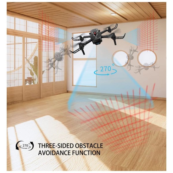 Encontraproduto.com.br - Mini Drone com Câmera 1080P FPV para Crianças, Controle Remoto, 2 Baterias, YASOLA, Preto