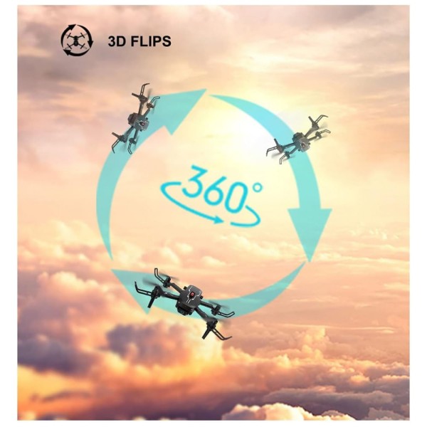 Encontraproduto.com.br - Mini Drone com Câmera 1080P FPV para Crianças, Controle Remoto, 2 Baterias, YASOLA, Preto