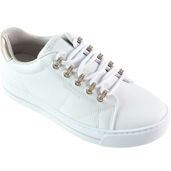 Encontraproduto.com.br - Tênis Casual Ramarim Branco com Detalhe Ouro