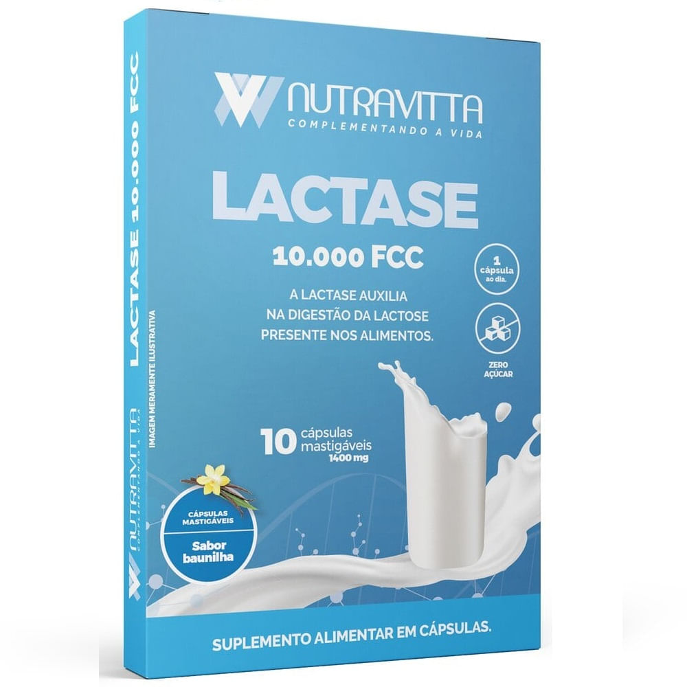 Encontraproduto.com.br - Nutra Vitta Lactase 10 000FCC 10 Cápsulas Sorocaps