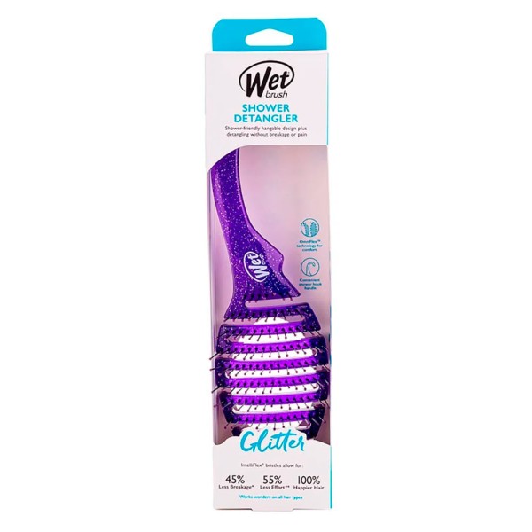 Encontraproduto.com.br - Escova De Cabelo Wet Brush Para Banho - Roxa Glitter
