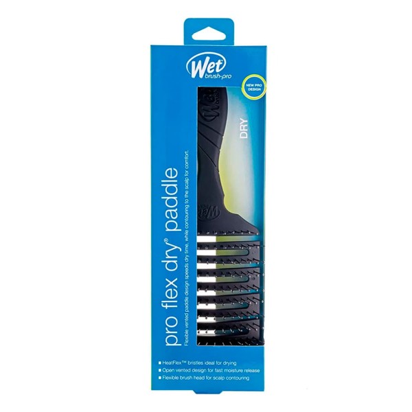 Encontraproduto.com.br - Escova De Cabelo Wet Brush Quadrada Flex Dry Preta Cabo Emborrachado
