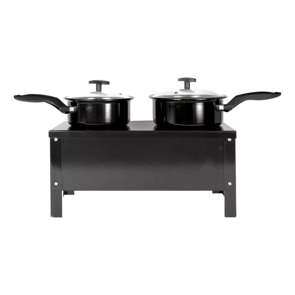 Encontraproduto.com.br - 02 Fogão A Lenha Portátil Camping Vitrocerâmica Carbono 2bc