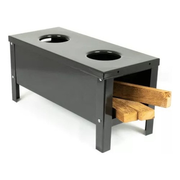 Encontraproduto.com.br - 02 Fogão A Lenha Portátil Camping Vitrocerâmica Carbono 2bc