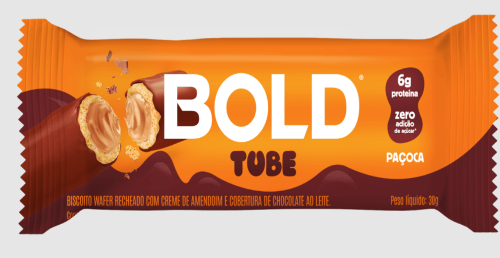 Snack Zero Açucar Sabor Paçoca Bold Tube 30g