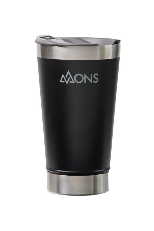 Encontraproduto.com.br - Copo Térmico Mons Em Aço Inox - 473ml - Com Tampa - Preto Fosco