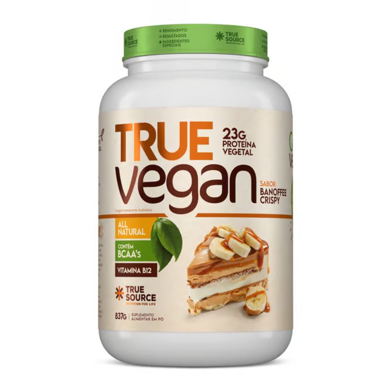 Encontraproduto.com.br - Proteína Vegana True Vegan Banoffee Crispy 837g True Source