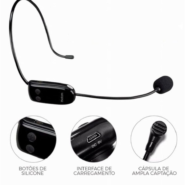 Encontraproduto.com.br - Microfone De Cabeça Sem Fio, Headset Thotem - Amp Ax