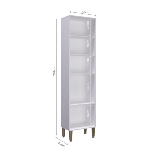 Encontraproduto.com.br - Paneleiro Simples 4 Portas 4 Prateleiras Arte Cas Atraente Branco