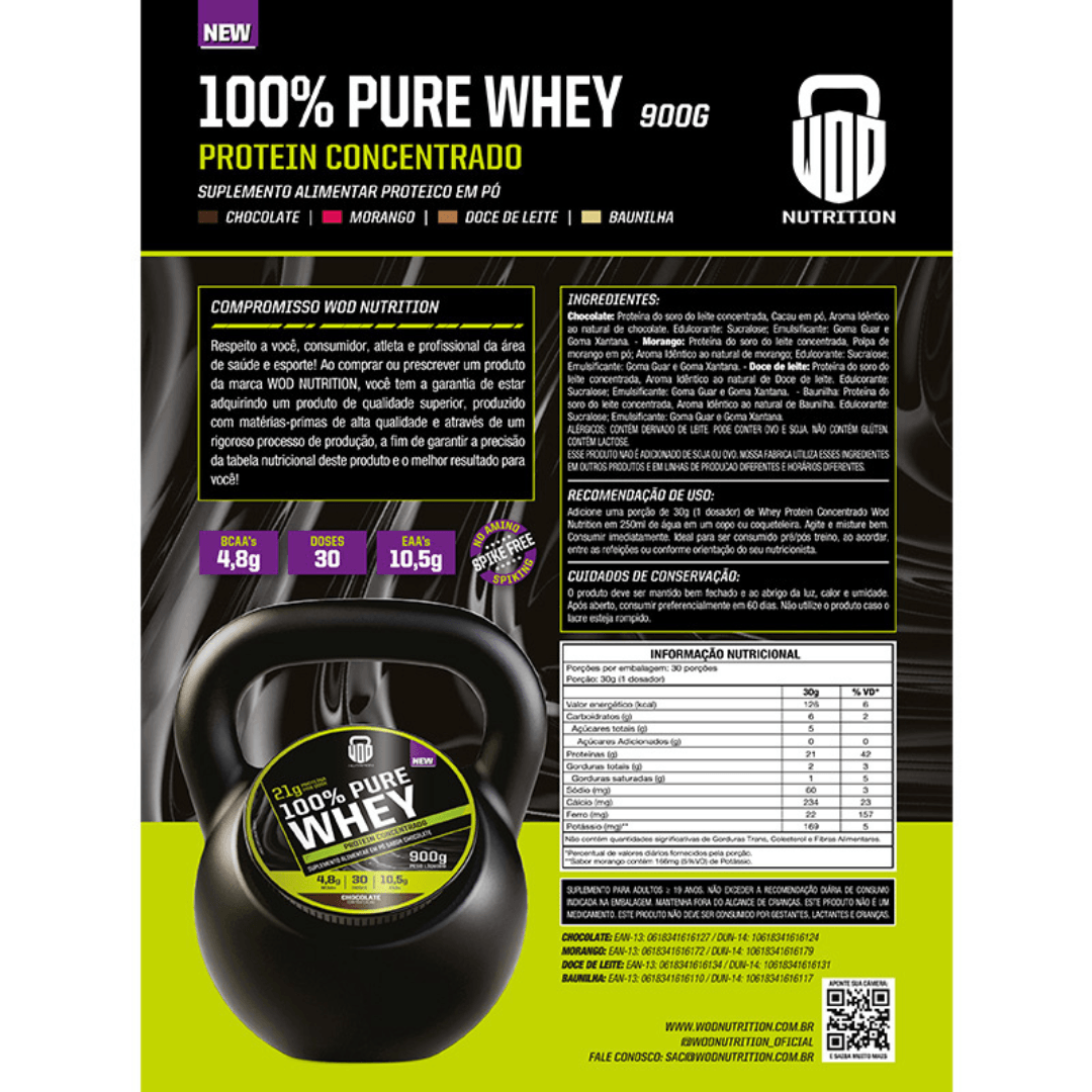 Encontraproduto.com.br - Whey Protein Concentrado 100% Doce de Leite - Wod Nutrition - 900g