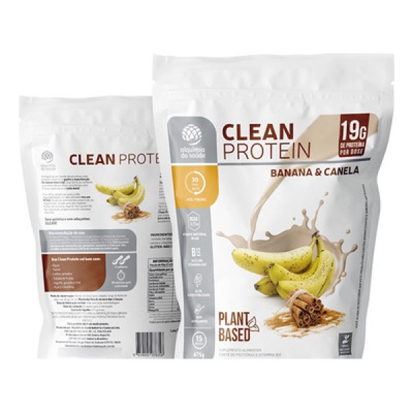 Proteína Vegetal Clean Protein Banana e Canela 675g Alquimia da Saúde