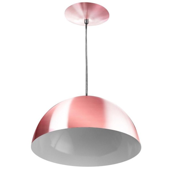 Encontraproduto.com.br - Pendente Meia Bola 30 Gold Rose Sala Cozinha Churrasqueir