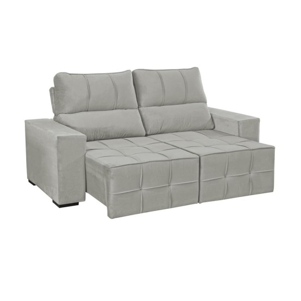 Encontraproduto.com.br - Sofá 3 Lugares Retrátil Reclinável 200cm Veludo Miami Wood estofados