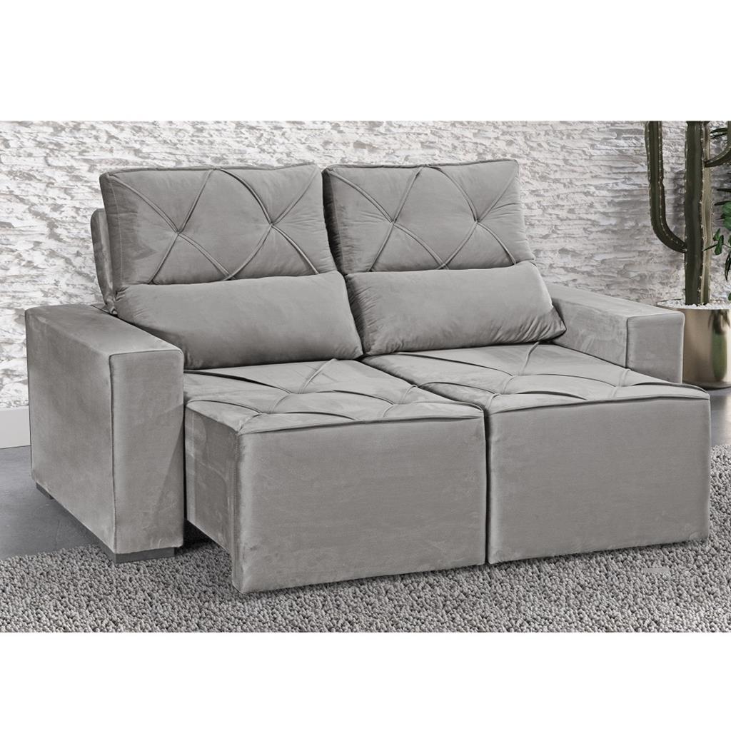 Sofá 2 Lugares Retrátil Reclinável 180cm Veludo Vegas Wood estofados