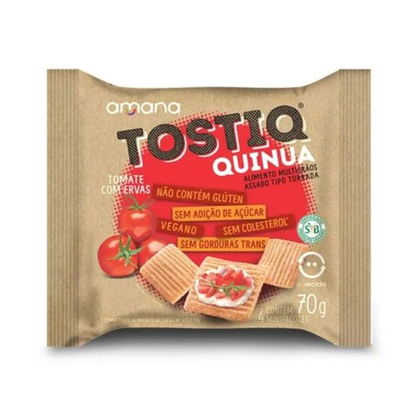Encontraproduto.com.br - Torrada Quinua de Tomate com Ervas Vegana Amana 70g