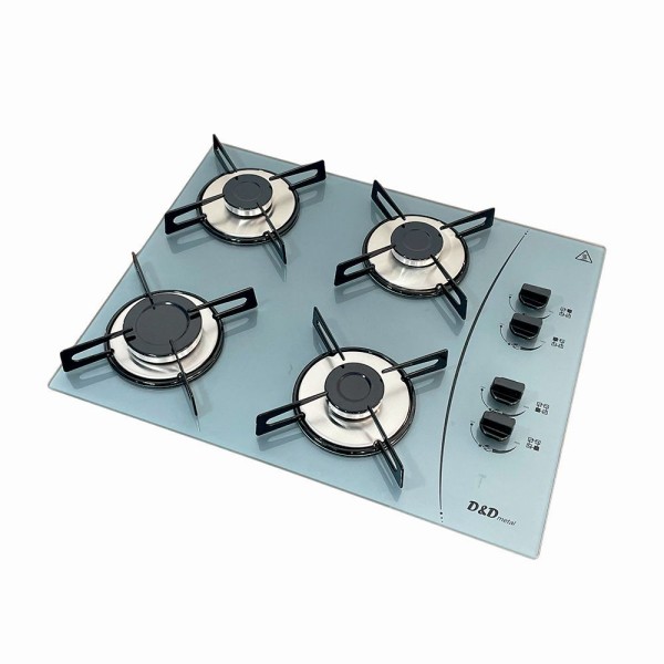 Encontraproduto.com.br - Fogão Cooktop A Gás D&D 4 Bocas Cinza Acendimento Automático