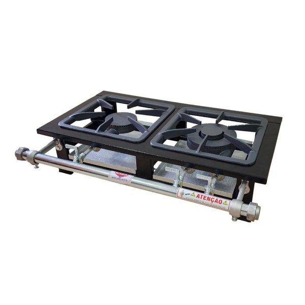 Encontraproduto.com.br - Fogão De Mesa 2 Bocas Baixa Pressão Linha Silver Cefaz Cfzs-181