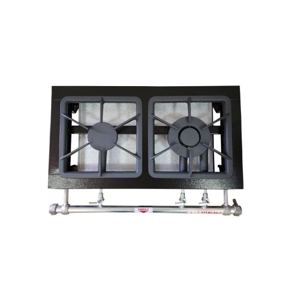 Encontraproduto.com.br - Fogão De Mesa 2 Bocas Baixa Pressão Linha Silver Cefaz Cfzs-181