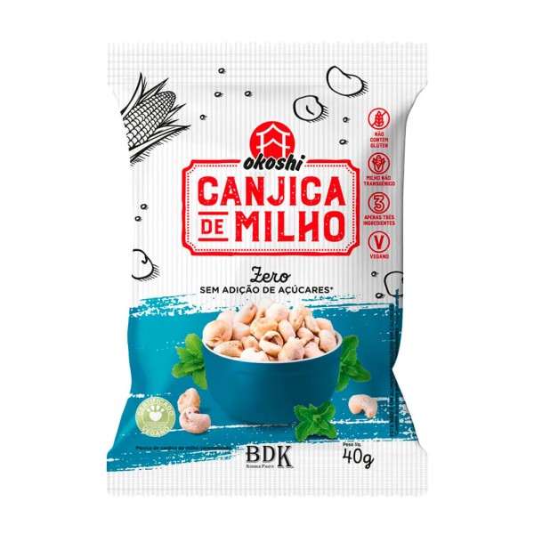 Encontraproduto.com.br - Pipoca de Canjica de Milho Zero Açúcar 40g Okoshi