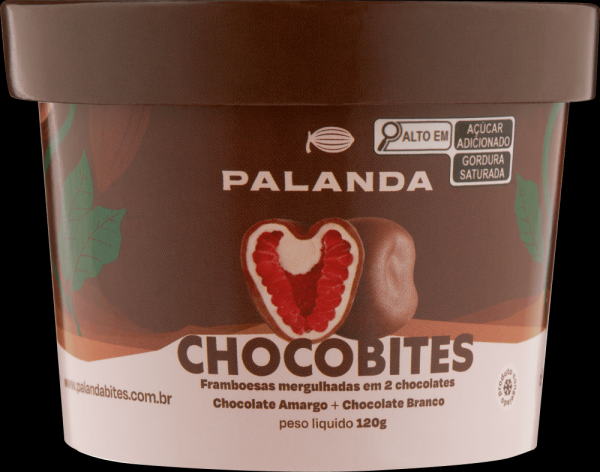 CHOCOBITES PALANDA FRAMB CONG BANHADA CHOC BCO/ AMARGO 120G- PT