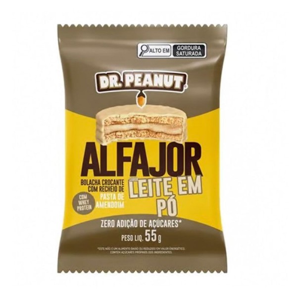 Encontraproduto.com.br - Alfajor Dr.Peanut 7g Proteina Leite em Pó 55g