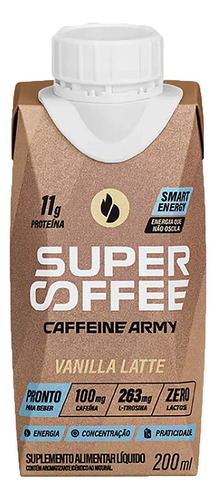 Encontraproduto.com.br - SuperCoffee Vanilla Latte Ready To Drink 200ml Caffeine Army