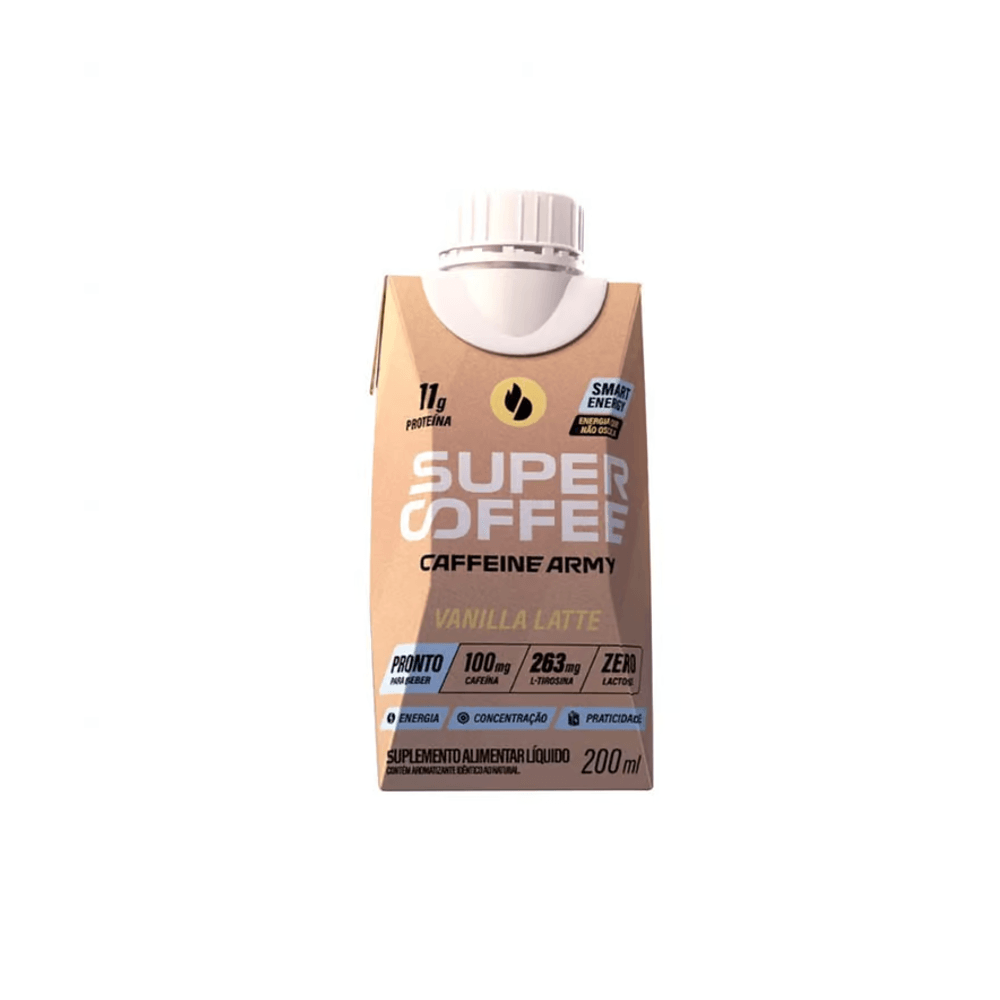 Encontraproduto.com.br - SuperCoffee Vanilla Latte Ready To Drink 200ml Caffeine Army