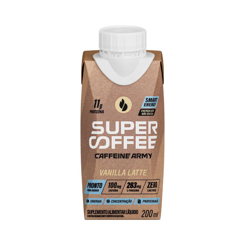 Encontraproduto.com.br - SuperCoffee Vanilla Latte Ready To Drink 200ml Caffeine Army
