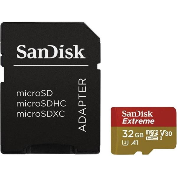 Encontraproduto.com.br - Memoria Micro Sd-hc Extreme Sandisk 32gb 100mbps 2x1 U3