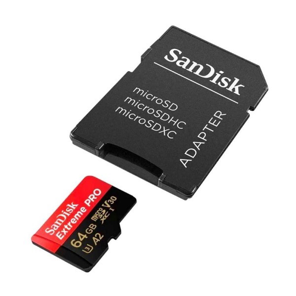 Encontraproduto.com.br - Cartão MicroSDXC 64Gb SanDisk Extreme Pro 200Mb/s UHS-I / V30 / U3 / A2 com Adaptador SD