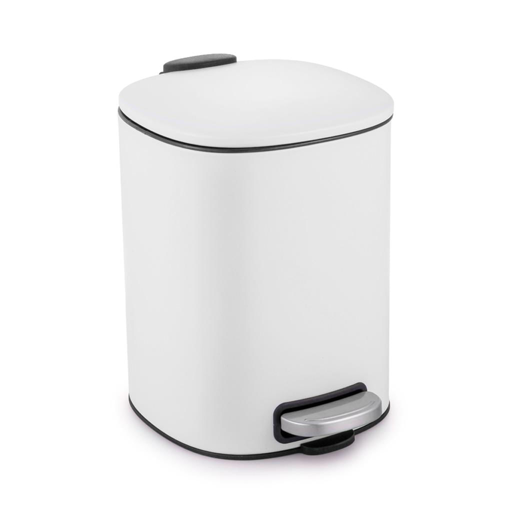 Lixeira Aço NDI Quadrada com Pedal - Branco 3 Litros