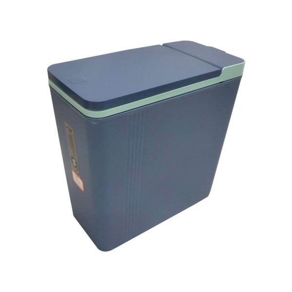 Lixeira com Tampa NDI Retangular Azul 7L