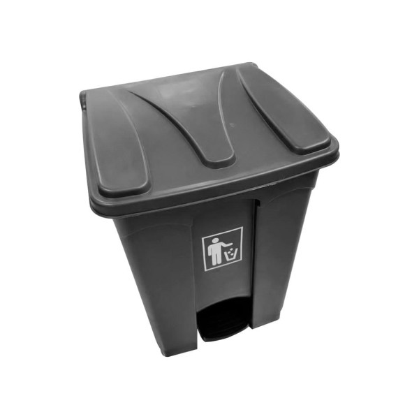 Encontraproduto.com.br - Lixeira com Tampa NDI Quadrada Preto 45L