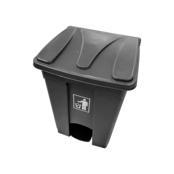 Lixeira com Tampa NDI Retangular Preto 68L