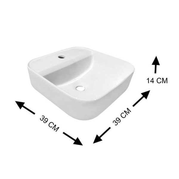 Encontraproduto.com.br - Cuba de Apoio 38cm Quadrada Sem Mesa Citta NDI Branco