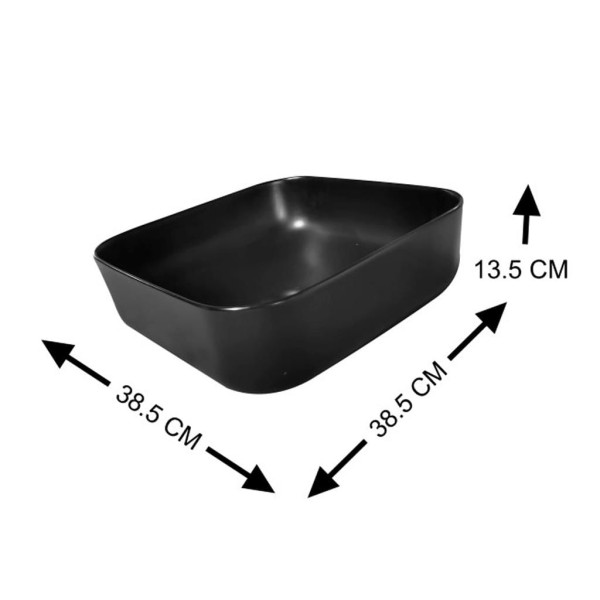 Encontraproduto.com.br - Cuba de Apoio 50x39cm Retangular Sem Mesa Clean NDI Preto Fosco