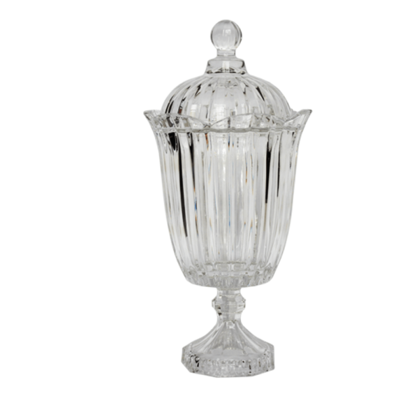 Encontraproduto.com.br - Bomboniere em Vidro com Pé Cristal Susan - ESPAÇO MIL