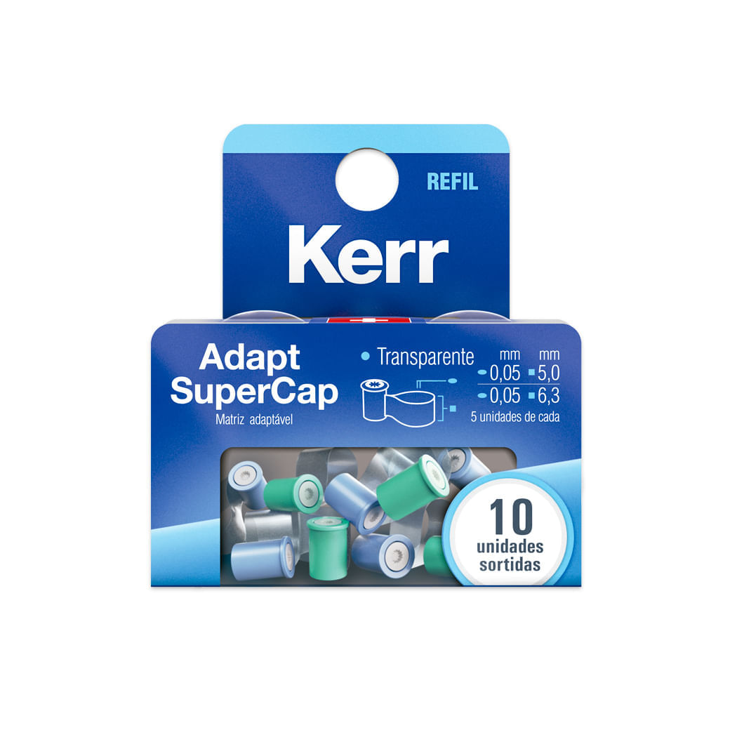 Encontraproduto.com.br - Adapt Supercap Aço Refil com 10 unidades sortidas - Kerr
