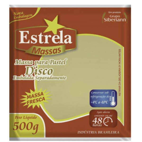 Encontraproduto.com.br - Massa para Pastel Estrela Disco Pacote com 500g