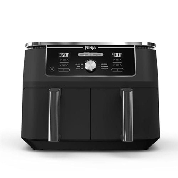 Encontraproduto.com.br - Ninja DZ401 Foodi Air Fryer 6 em 1 Dualzone Xl 10 Quart Cinza