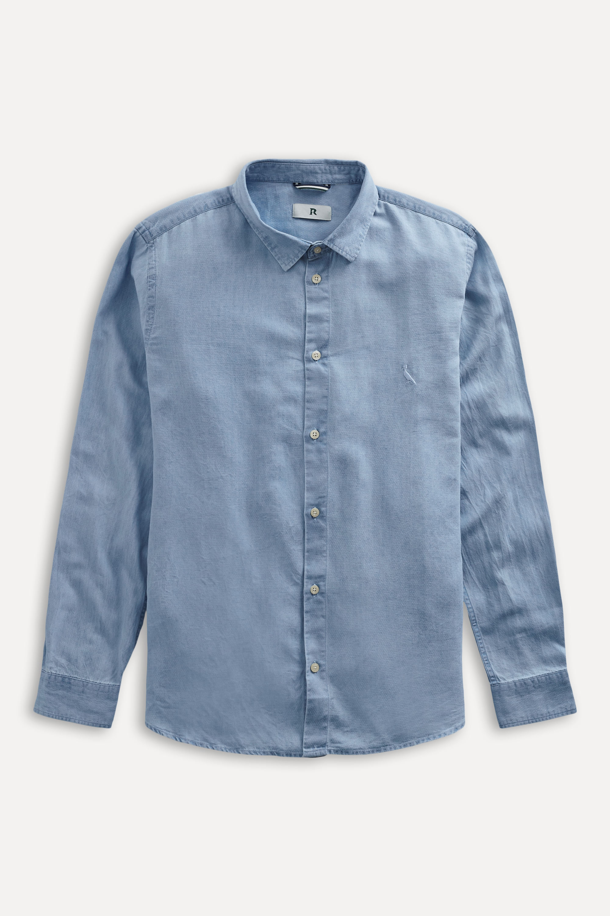 Camisa Ml Denin Maquinetado