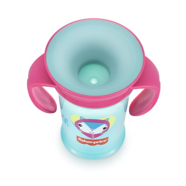 Encontraproduto.com.br - Copo de Treinamento 360 First Moments Rosa Candy 210 ml 6+M Fisher Price - BB1021X [Reembalado]