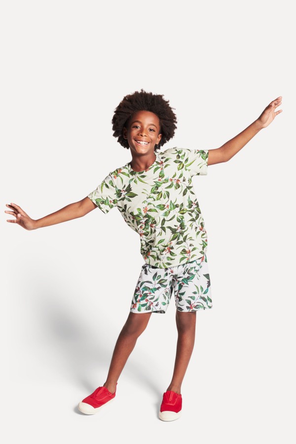 Boardshort Mini Estampado Cafe