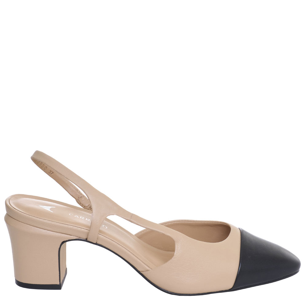 Scarpin Slingback Carrano Mestiço Crema