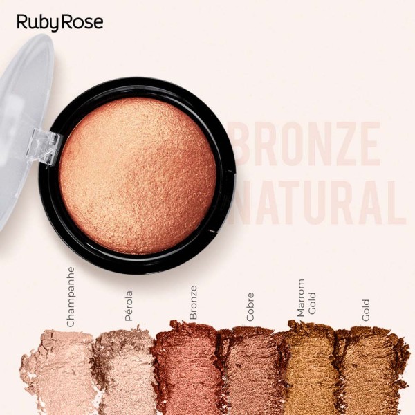 Encontraproduto.com.br - Bronzer Iluminador Ruby Rose Hb7213-005 Marrom Gold