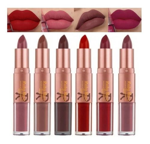 Encontraproduto.com.br - Batom Duo Matte Ruby Rose Hb8606 Cor 001