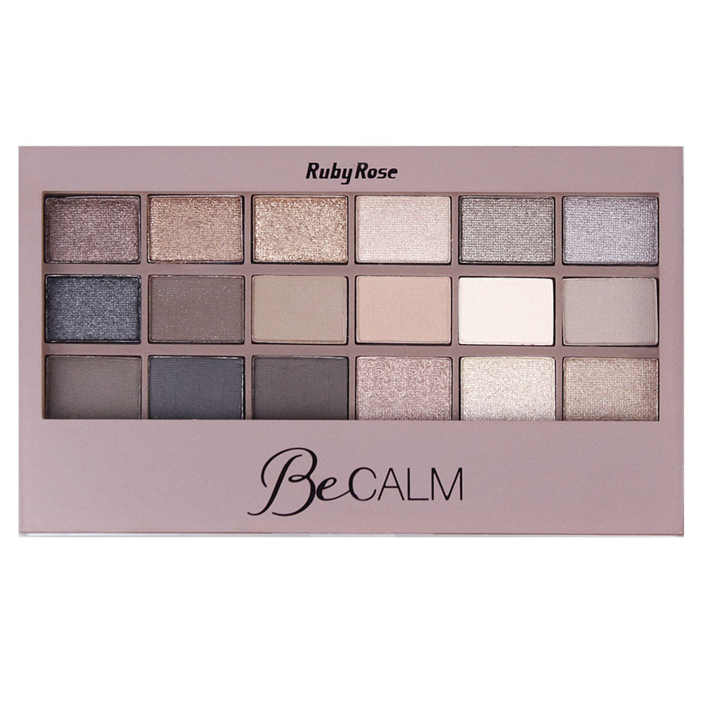 Encontraproduto.com.br - Paleta de Sombras Ruby Rose Be Calm 18 Cores e Primer
