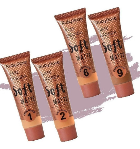 Encontraproduto.com.br - Base Líquida Ruby Rose Soft Matte Hb8050 Chocolate 9